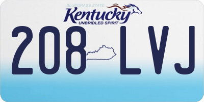 KY license plate 208LVJ