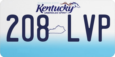 KY license plate 208LVP