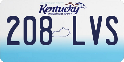 KY license plate 208LVS