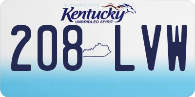KY license plate 208LVW