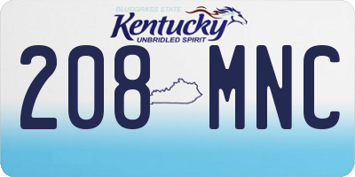 KY license plate 208MNC