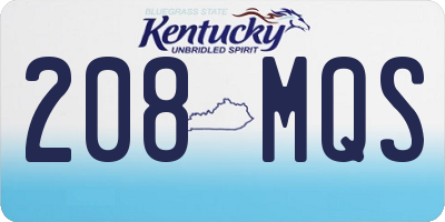 KY license plate 208MQS