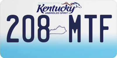 KY license plate 208MTF