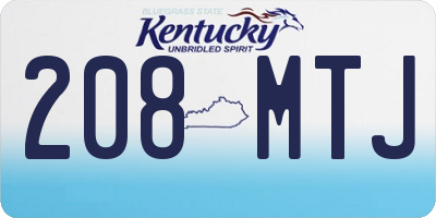 KY license plate 208MTJ