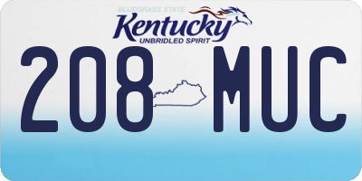 KY license plate 208MUC