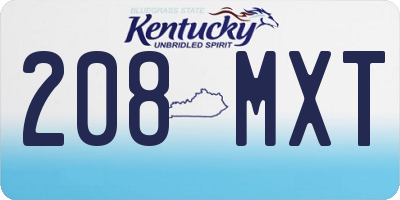 KY license plate 208MXT