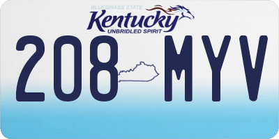 KY license plate 208MYV