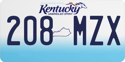 KY license plate 208MZX