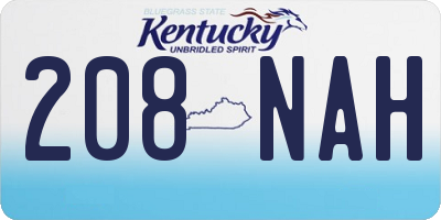 KY license plate 208NAH