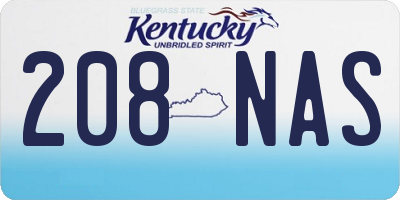 KY license plate 208NAS