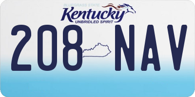 KY license plate 208NAV