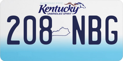 KY license plate 208NBG
