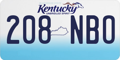 KY license plate 208NBO
