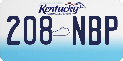 KY license plate 208NBP