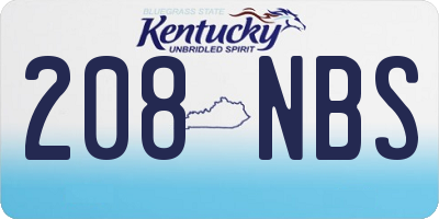 KY license plate 208NBS