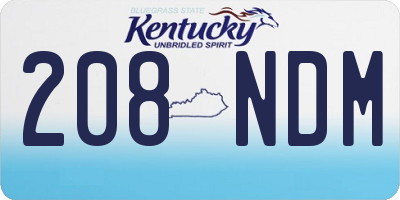KY license plate 208NDM