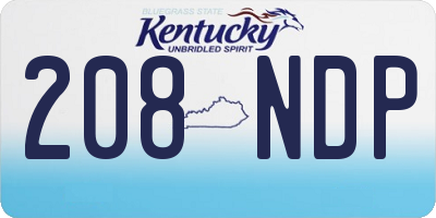 KY license plate 208NDP