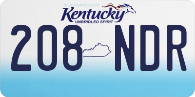 KY license plate 208NDR