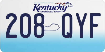 KY license plate 208QYF