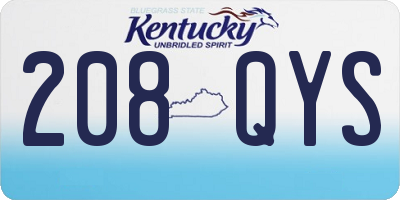 KY license plate 208QYS