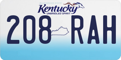 KY license plate 208RAH