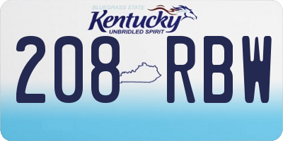 KY license plate 208RBW