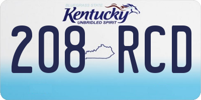 KY license plate 208RCD
