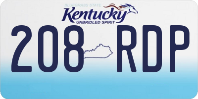 KY license plate 208RDP
