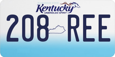 KY license plate 208REE