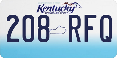 KY license plate 208RFQ