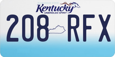 KY license plate 208RFX