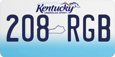 KY license plate 208RGB