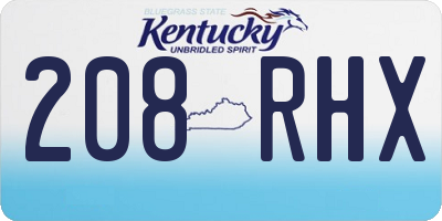 KY license plate 208RHX