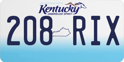 KY license plate 208RIX