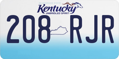 KY license plate 208RJR