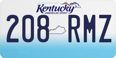 KY license plate 208RMZ