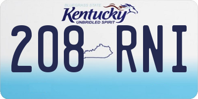 KY license plate 208RNI