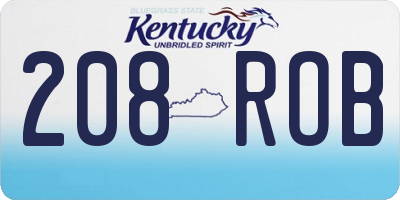 KY license plate 208ROB