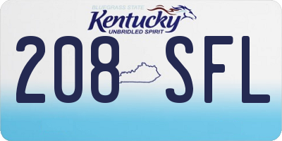 KY license plate 208SFL