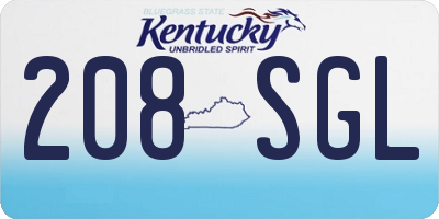KY license plate 208SGL