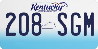 KY license plate 208SGM