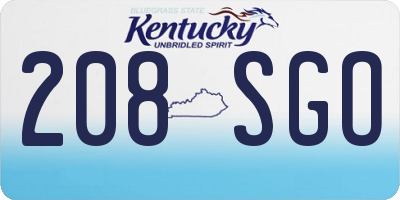 KY license plate 208SGO