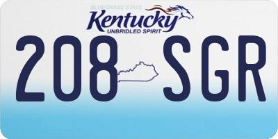 KY license plate 208SGR