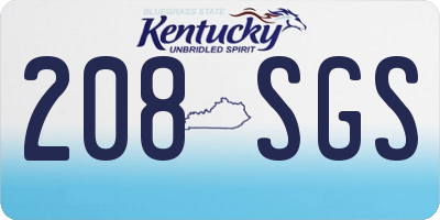 KY license plate 208SGS