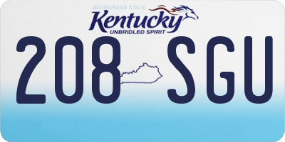 KY license plate 208SGU