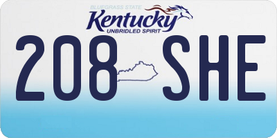 KY license plate 208SHE