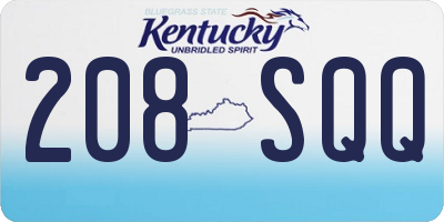 KY license plate 208SQQ