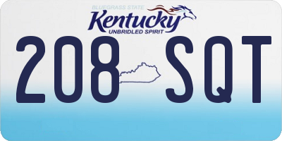KY license plate 208SQT
