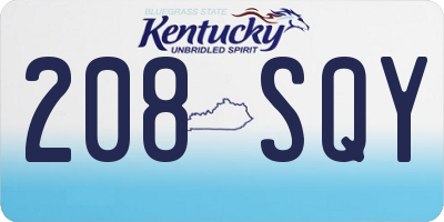 KY license plate 208SQY