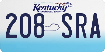 KY license plate 208SRA